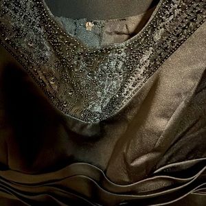 David Bridal New and Tagged Satin Beaded classy Sleeveless. Zippered back.